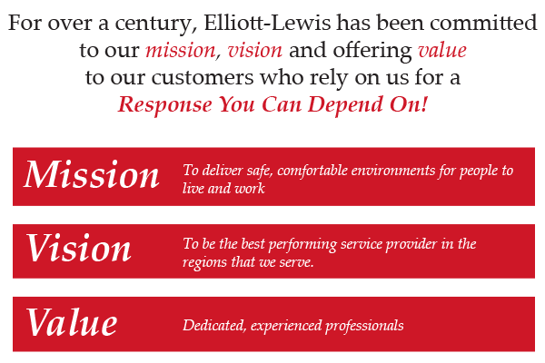 For over a century, Elliott-Lewis has been committed to our mission, vision and offering value to our customers who rely on Elliott-Lewis for a Response You Can Depend On!